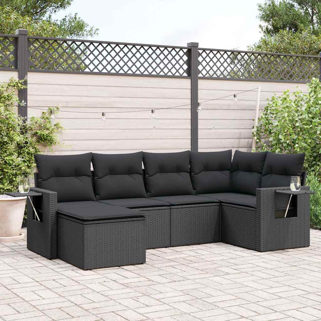 6-dijelni set vrtnih sofa s jastucima od poliratana