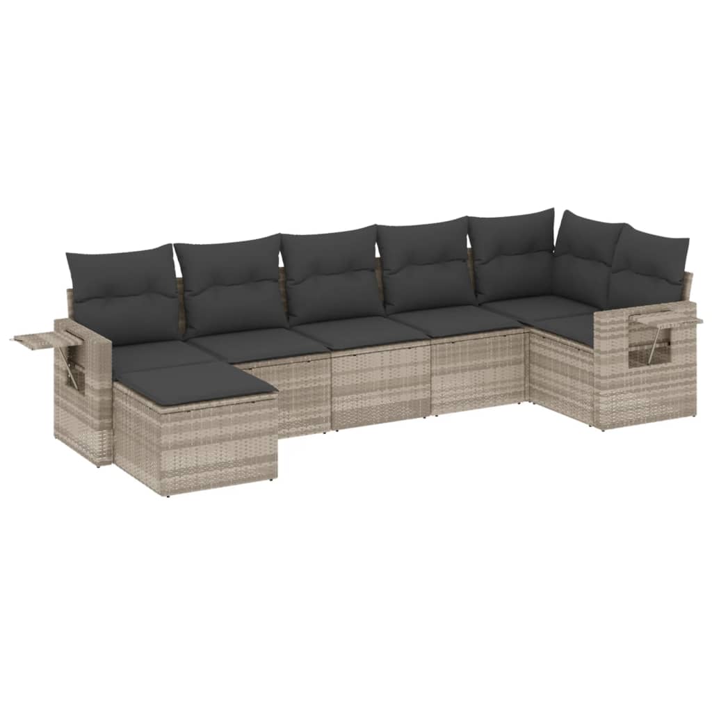 7-dijelni set vrtnih sofa svjetlosivi od poliratana