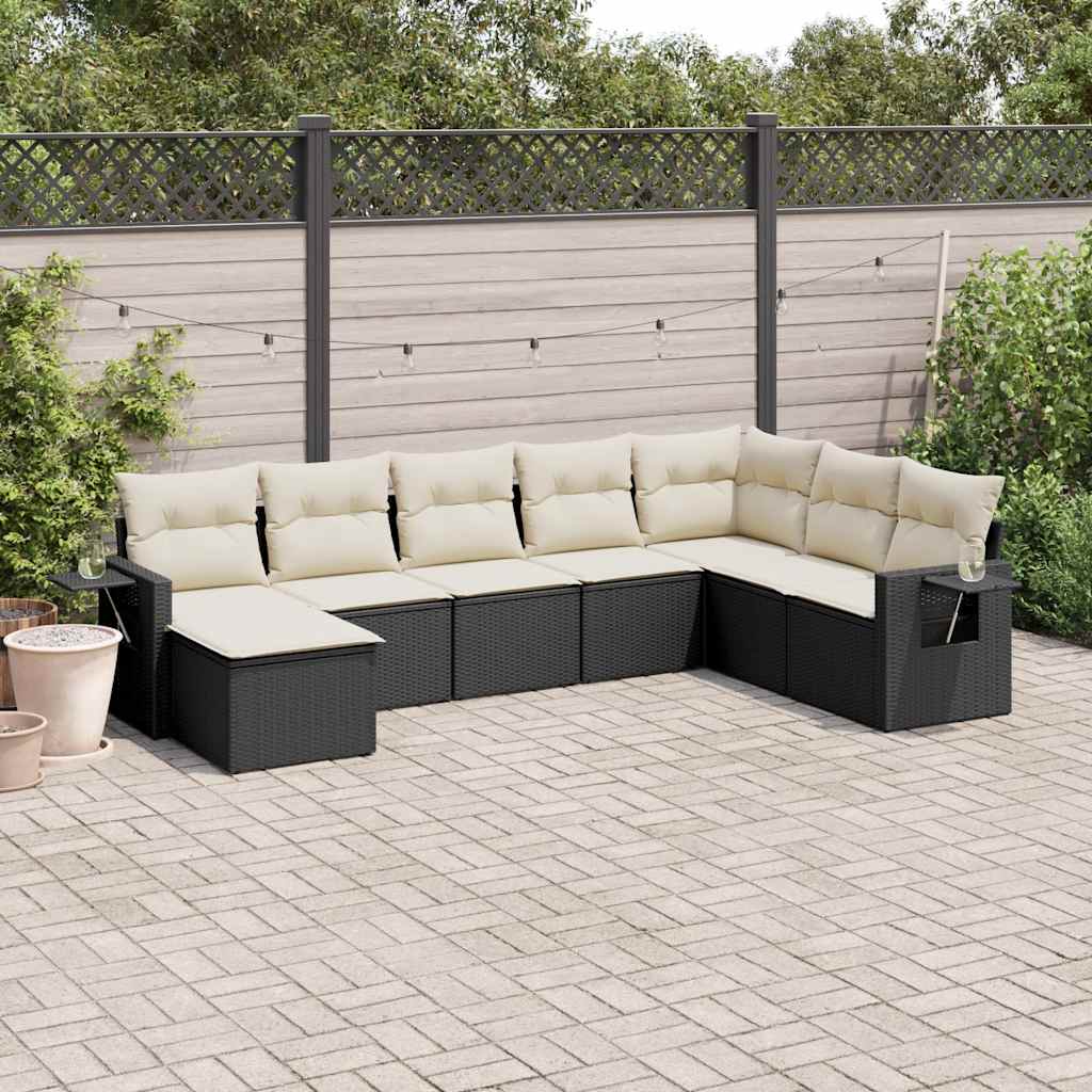 8-dijelni set vrtnih sofa od poliratana s jastucima sivi
