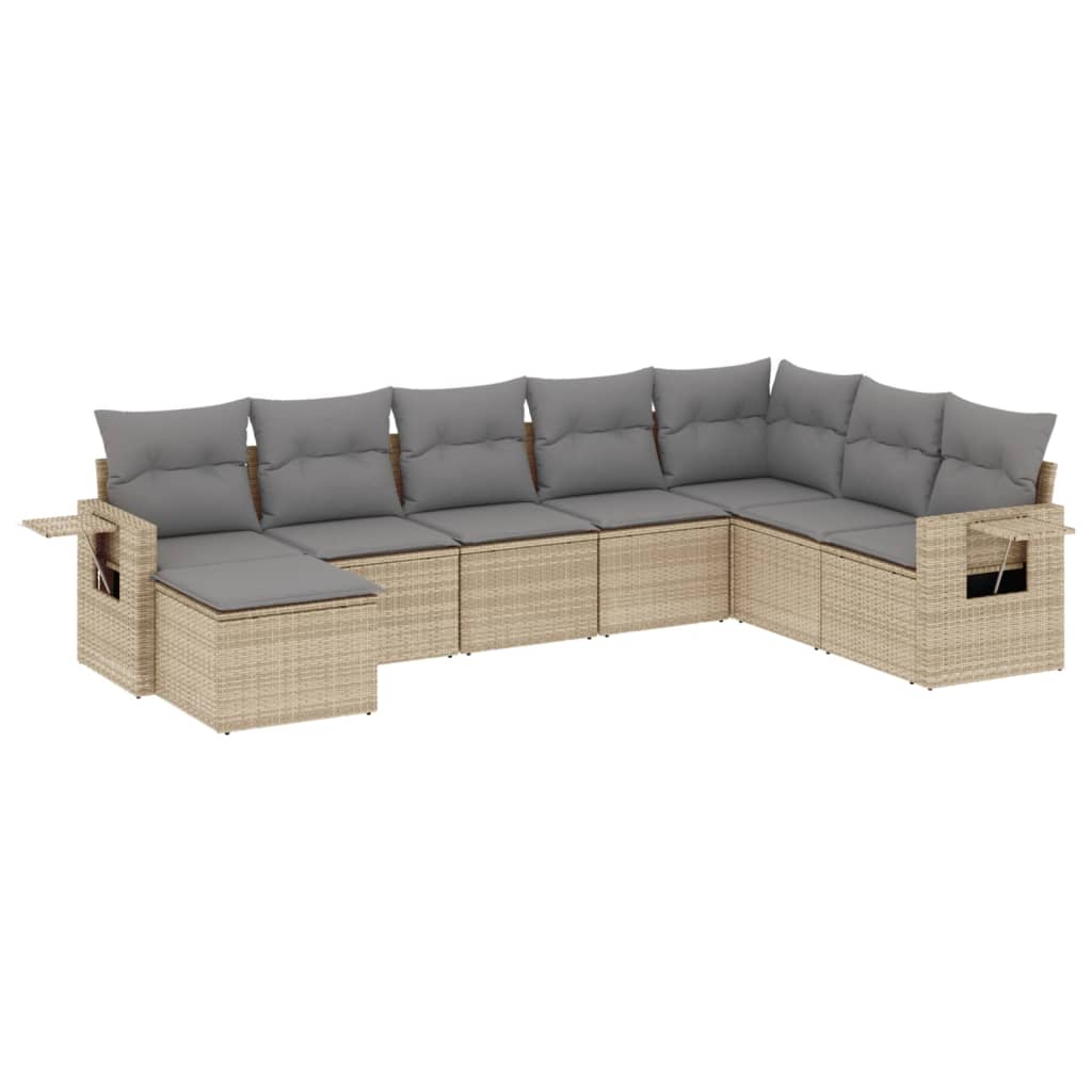 8-dijelni set vrtnih sofa od poliratana s jastucima bež