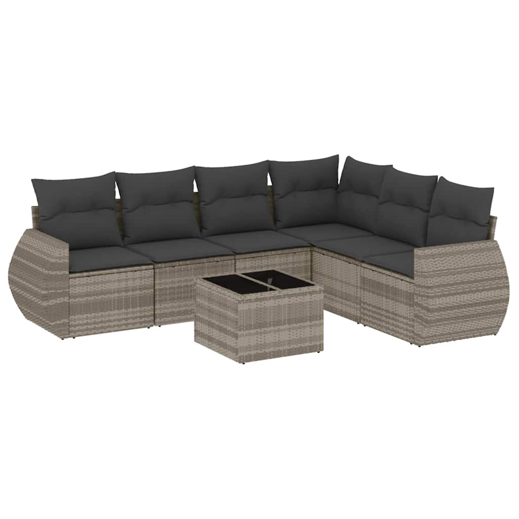 7-dijelni set vrtnih sofa svjetlosivi od poliratana