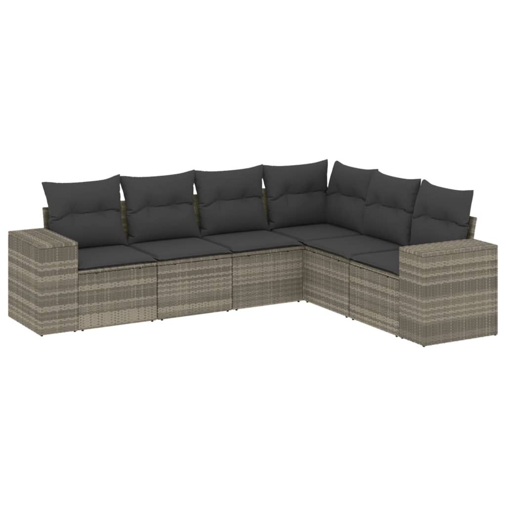 6-dijelni set vrtnih sofa od poliratana s jastucima svjetlosivi