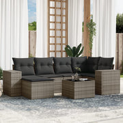 7-dijelni set vrtnih sofa sivi od poliratana