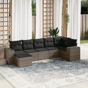 7-dijelni set vrtnih sofa sivi od poliratana