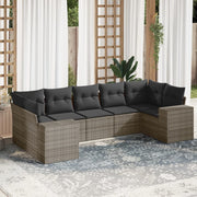 7-dijelni set vrtnih sofa sivi od poliratana
