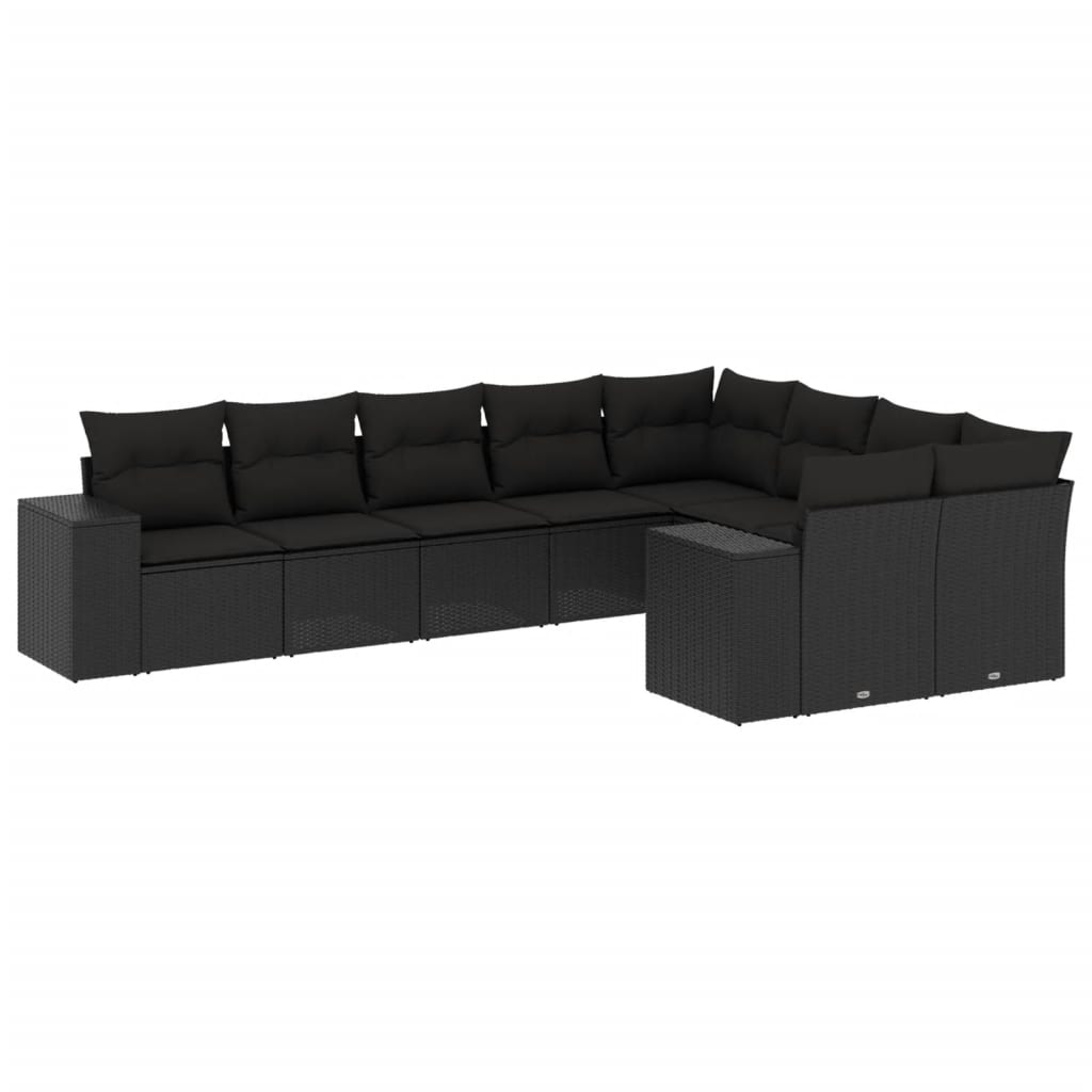 9-dijelni set vrtnih sofa s jastucima poliratan smeđi