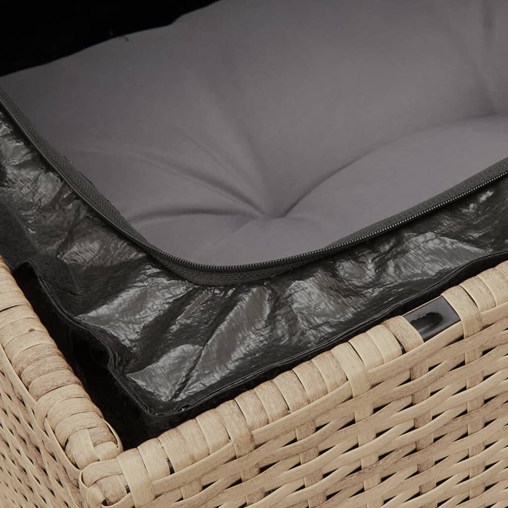 7-dijelni set vrtnih sofa s jastucima bež od poliratana