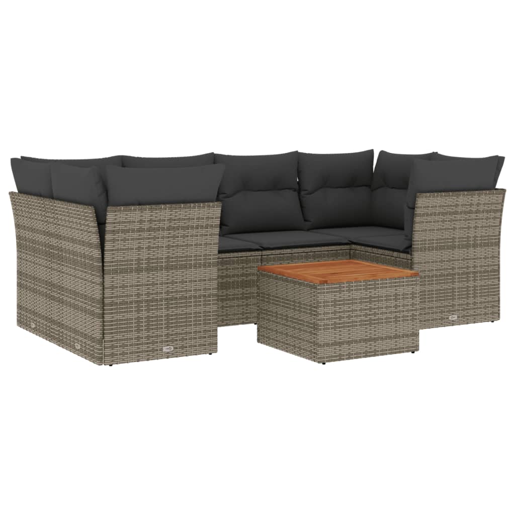 7-dijelni set vrtnih sofa sivi od poliratana