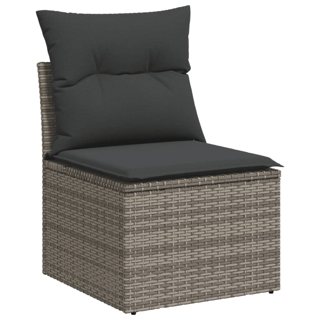 9-dijelni set vrtnih sofa od poliratana s jastucima sivi