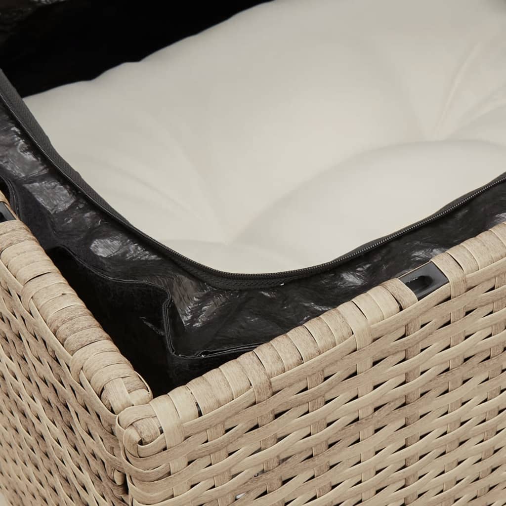 7-dijelni set vrtnih sofa od poliratana s jastucima bež