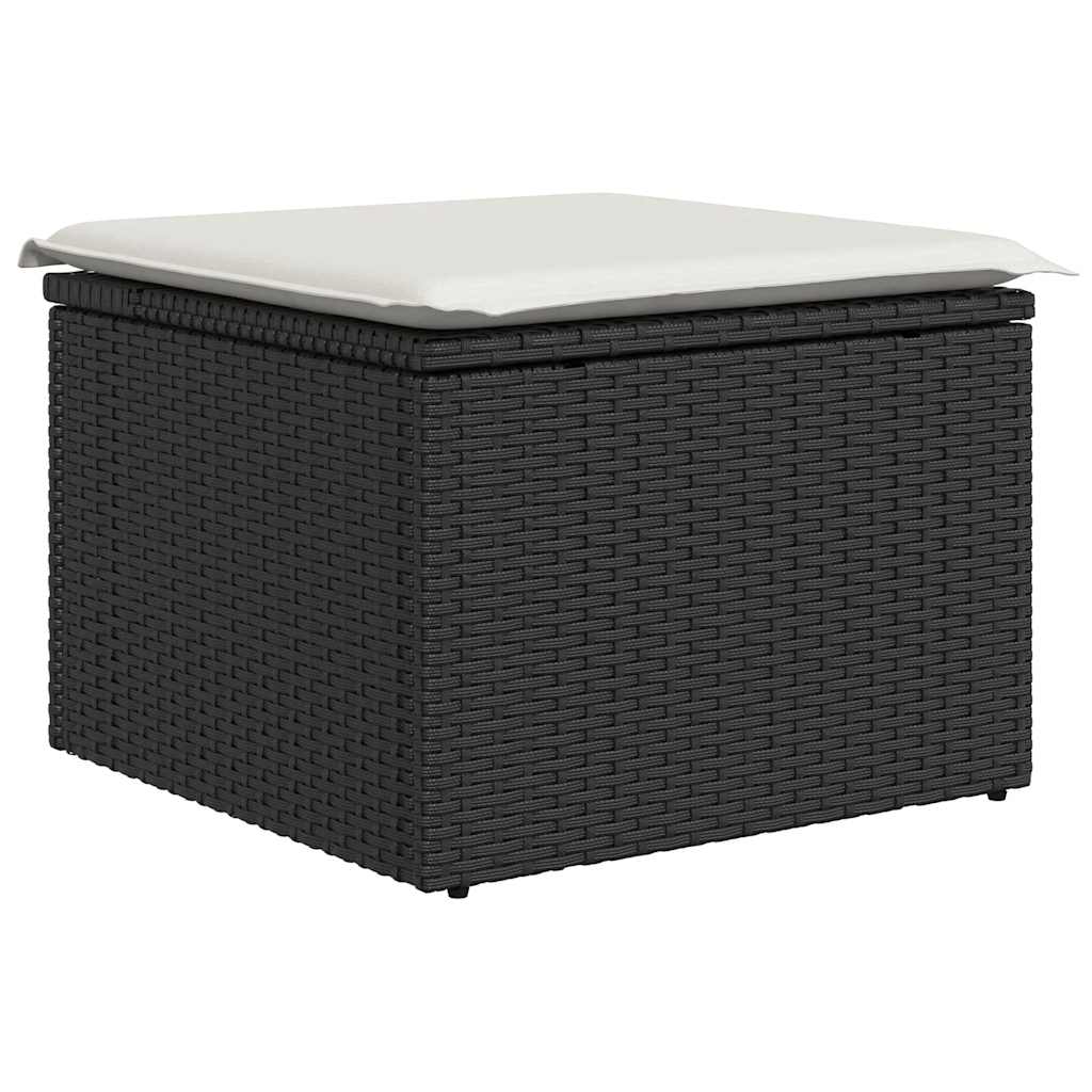 6-dijelni set vrtnih sofa s jastucima crni od poliratana
