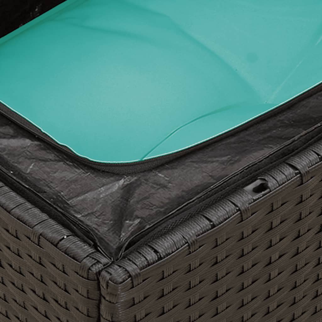 5-dijelni set vrtnih sofa od poliratana s jastucima crni