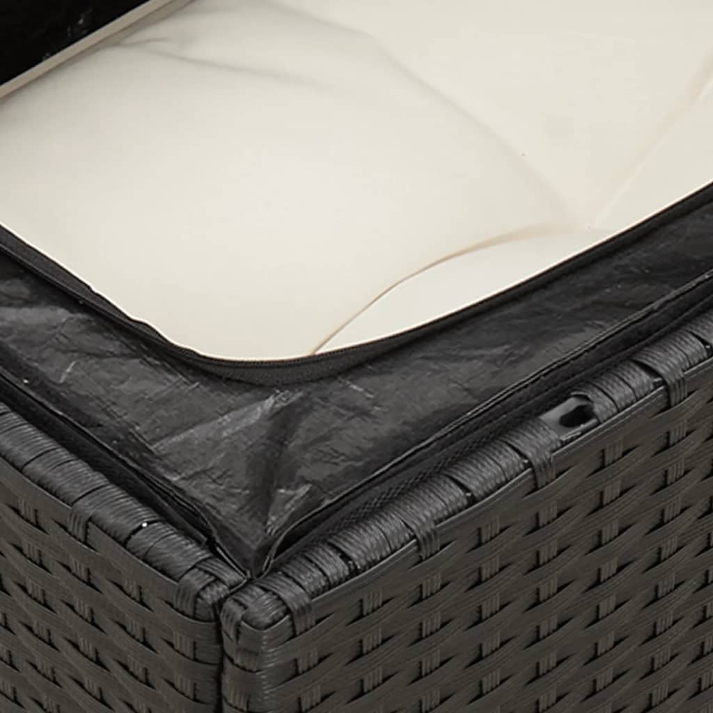 12-dijelni set vrtnih sofa od poliratana s jastucima crni