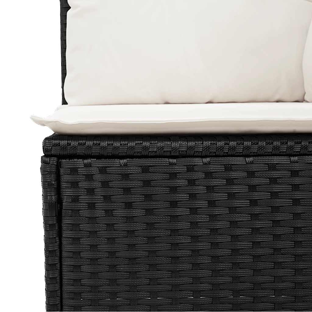 8-dijelni set vrtnih sofa od poliratana s jastucima crni