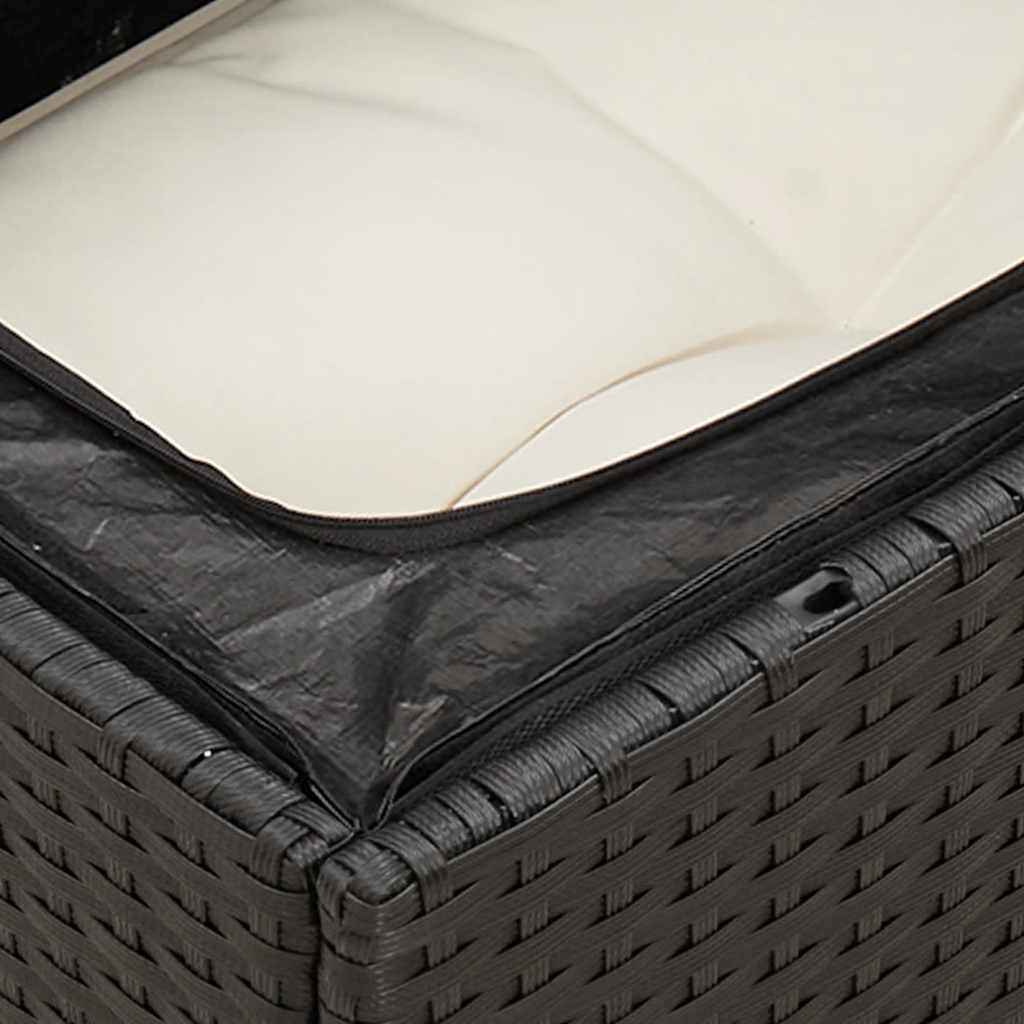 10-dijelni set vrtnih sofa s jastucima crni od poliratana
