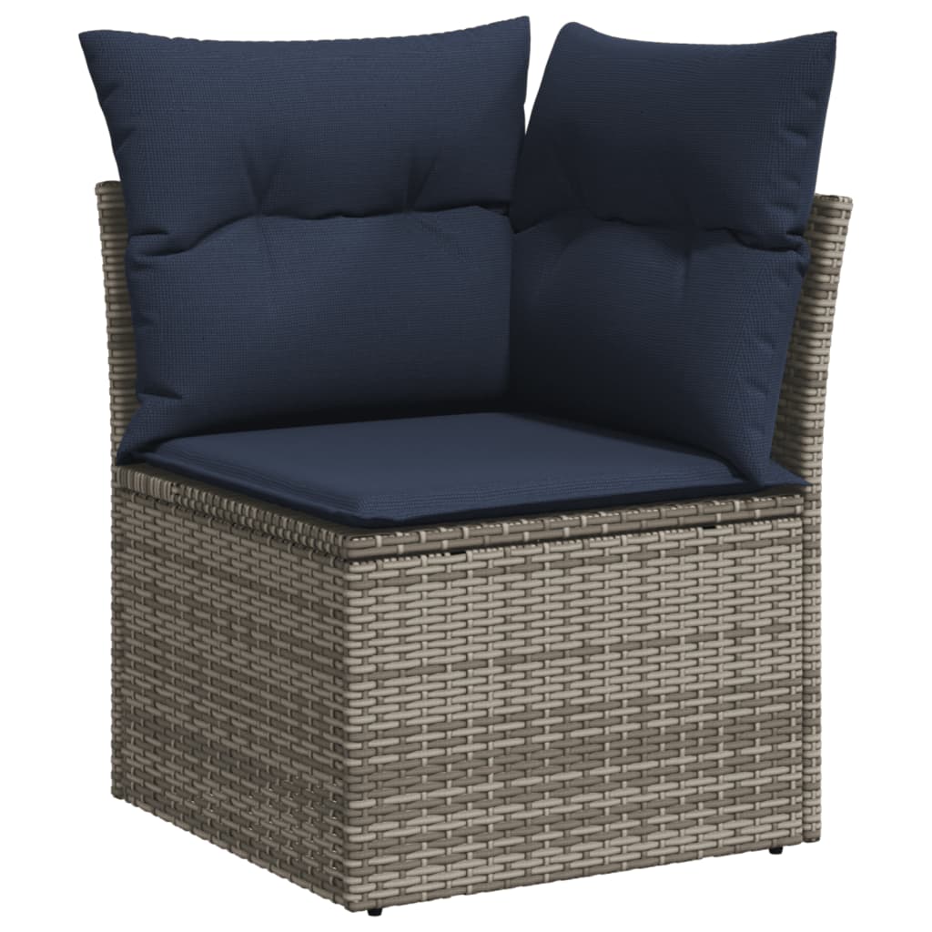 13-dijelni set vrtnih sofa od poliratana s jastucima sivi
