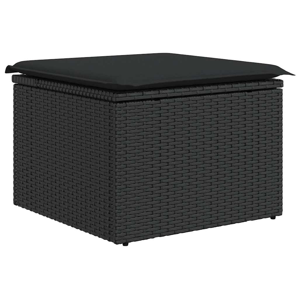 13-dijelni set vrtnih sofa s jastucima poliratan crni