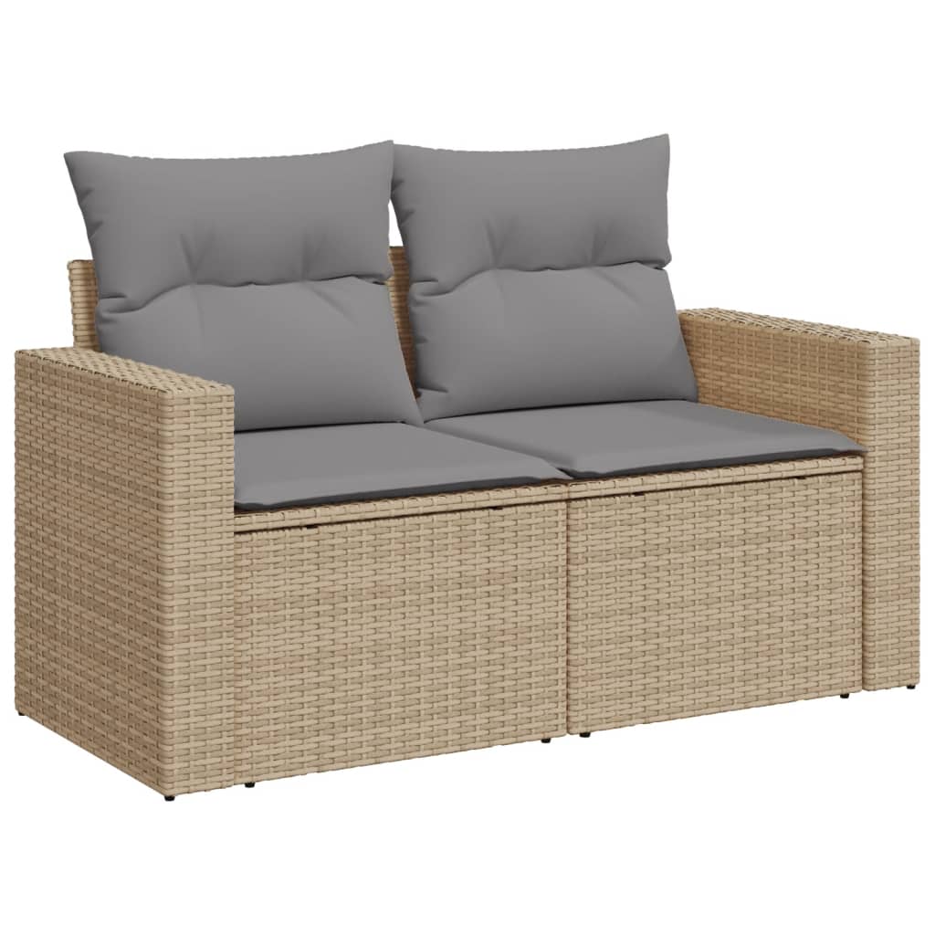 9-dijelni set vrtnih sofa s jastucima bež od poliratana