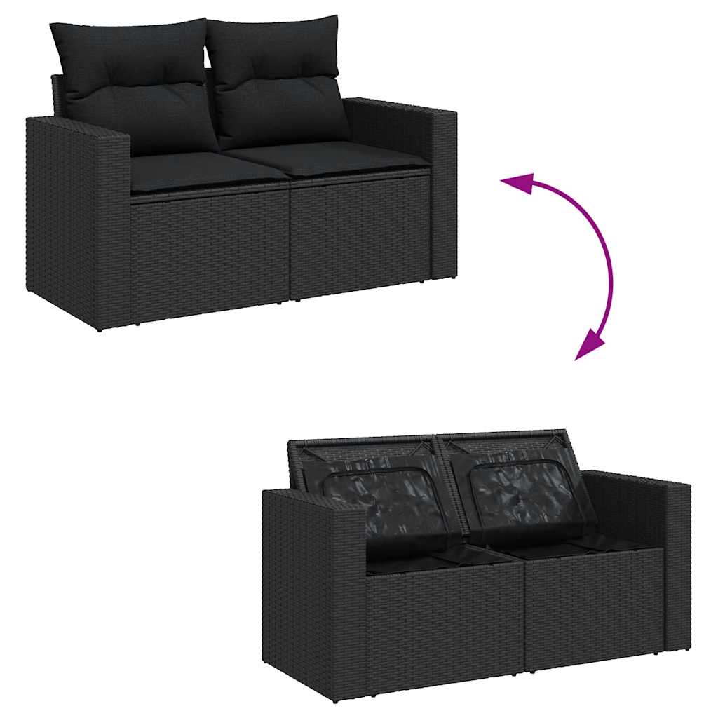 13-dijelni set vrtnih sofa s jastucima poliratan crni