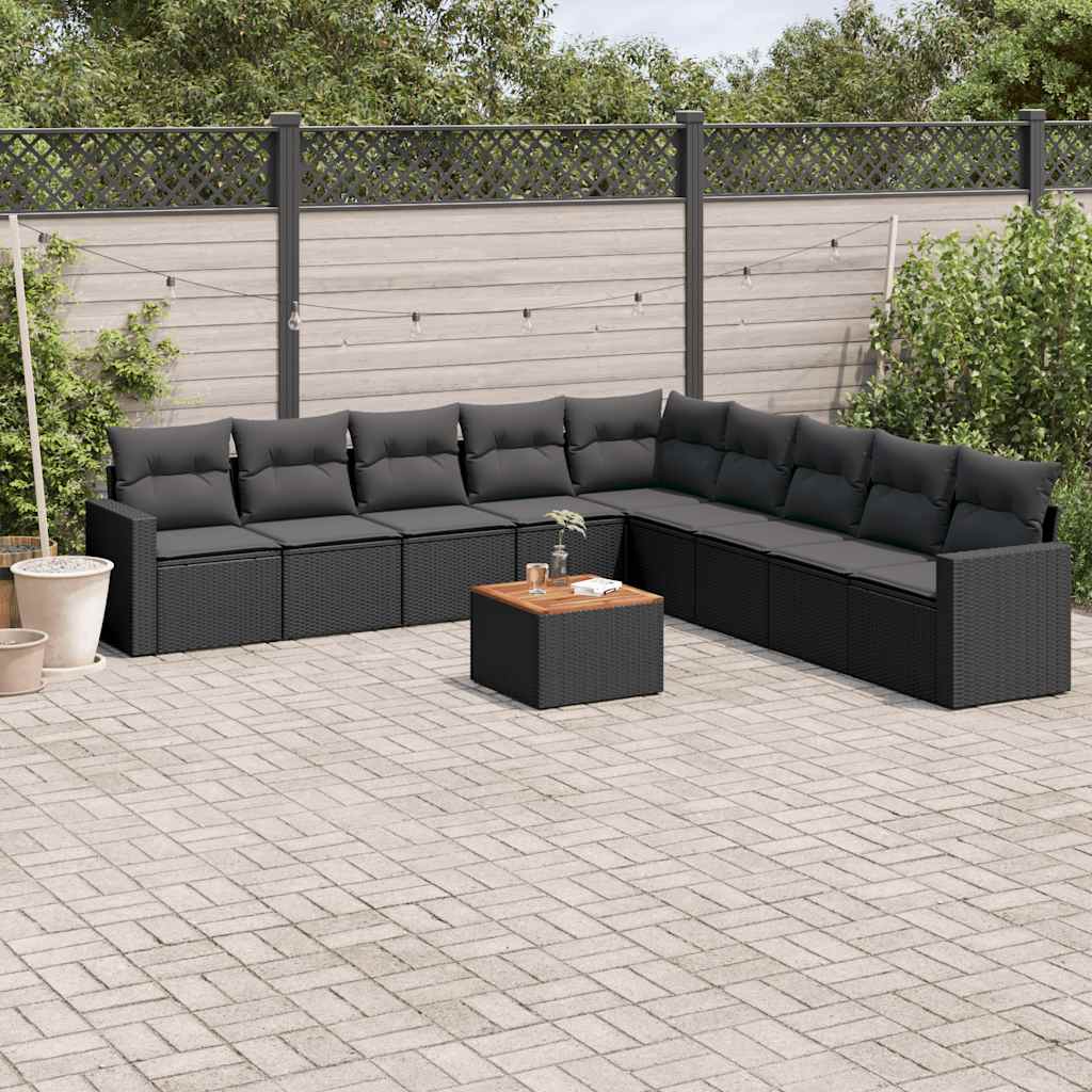 10-dijelni set vrtnih sofa s jastucima od poliratana