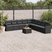 10-dijelni set vrtnih sofa s jastucima od poliratana