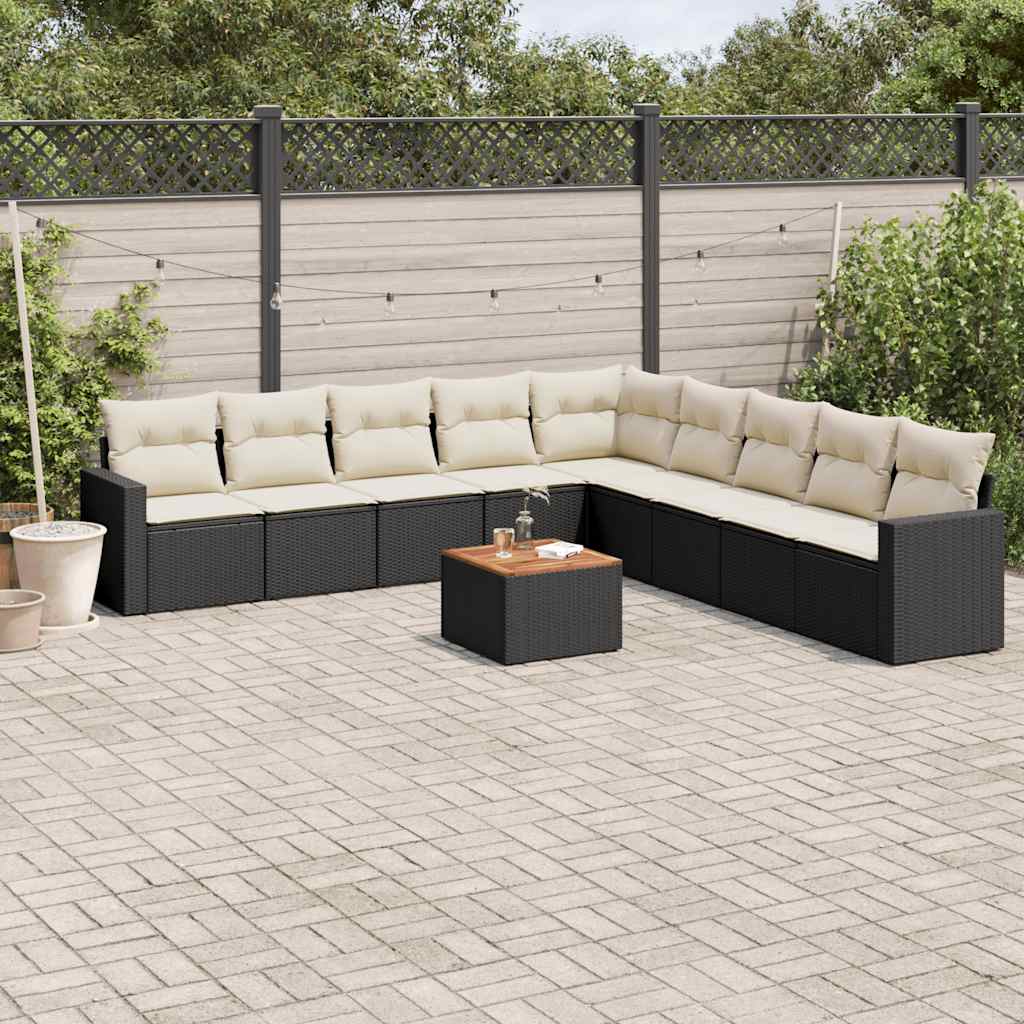 10-dijelni set vrtnih sofa s jastucima od poliratana