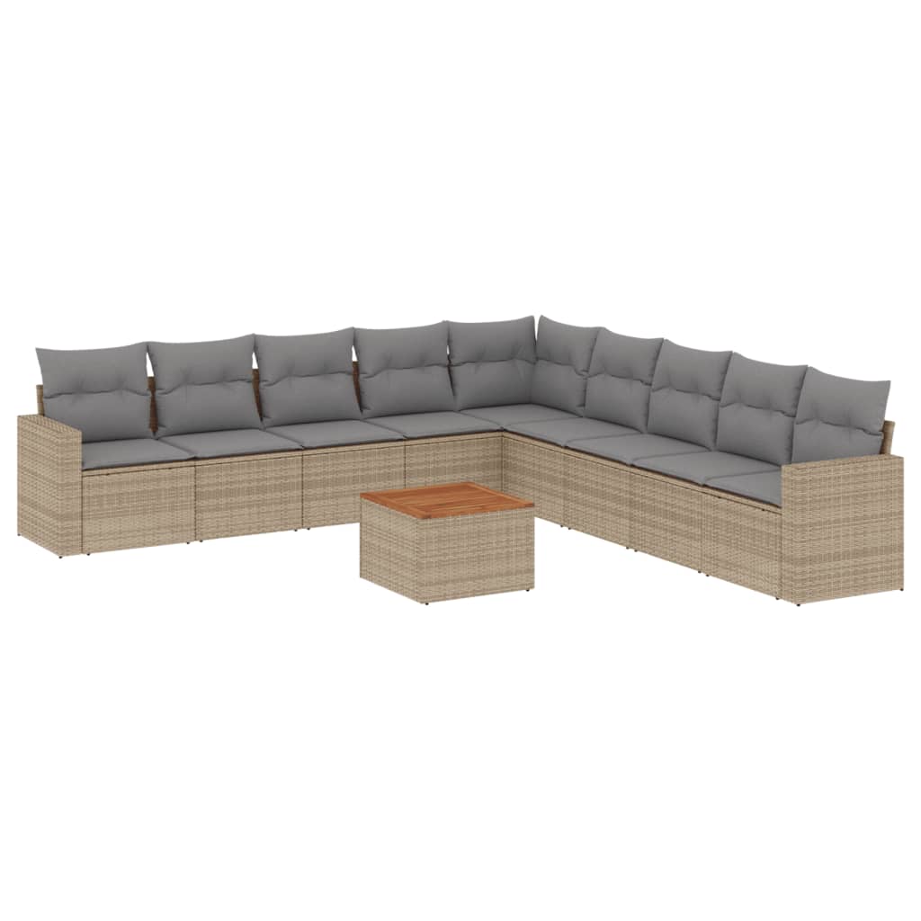 10-dijelni set vrtnih sofa s jastucima od poliratana