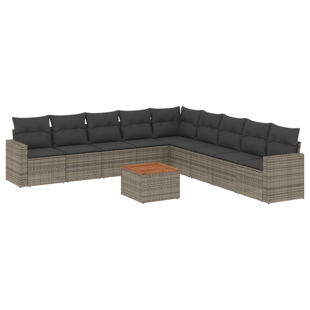 10-dijelni set vrtnih sofa s jastucima od poliratana