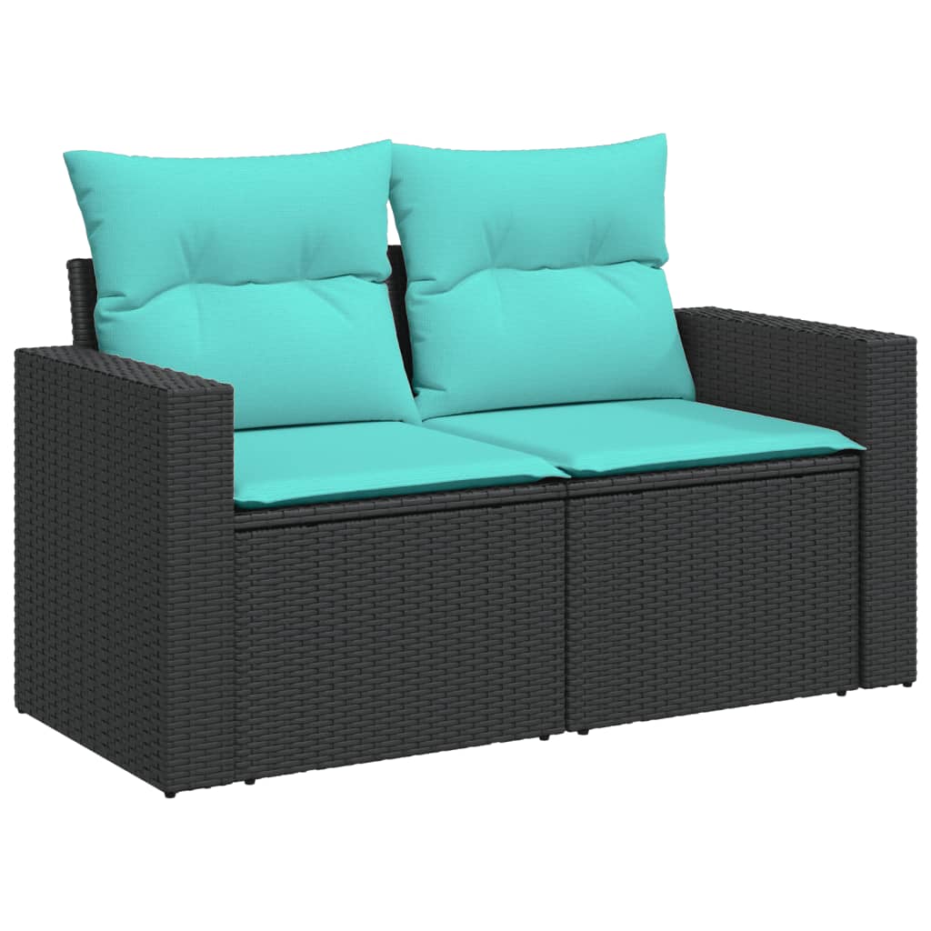 12-dijelni set vrtnih sofa s jastucima poliratan crni