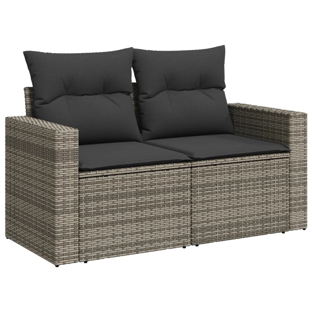 12-dijelni set vrtnih sofa od poliratana s jastucima sivi