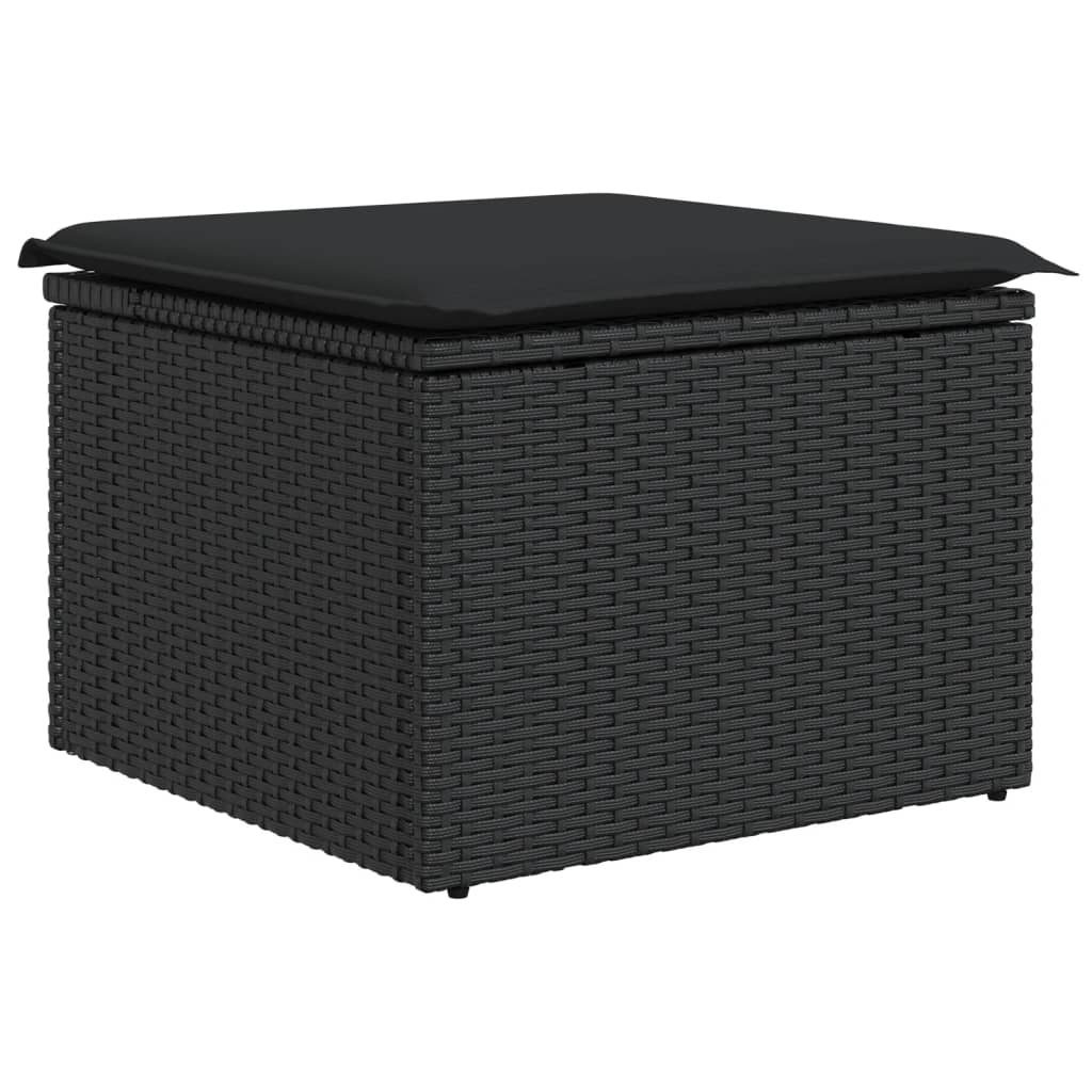 9-dijelni set vrtnih sofa s jastucima crni od poliratana