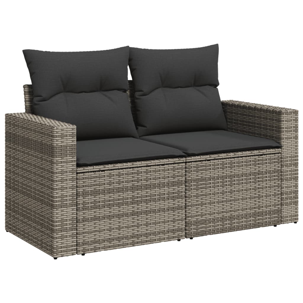 11-dijelni set vrtnih sofa od poliratana s jastucima sivi