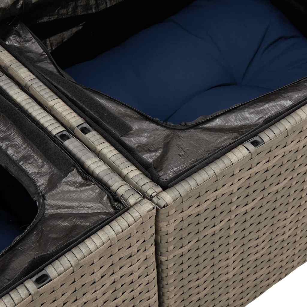 11-dijelni set vrtnih sofa od poliratana s jastucima sivi