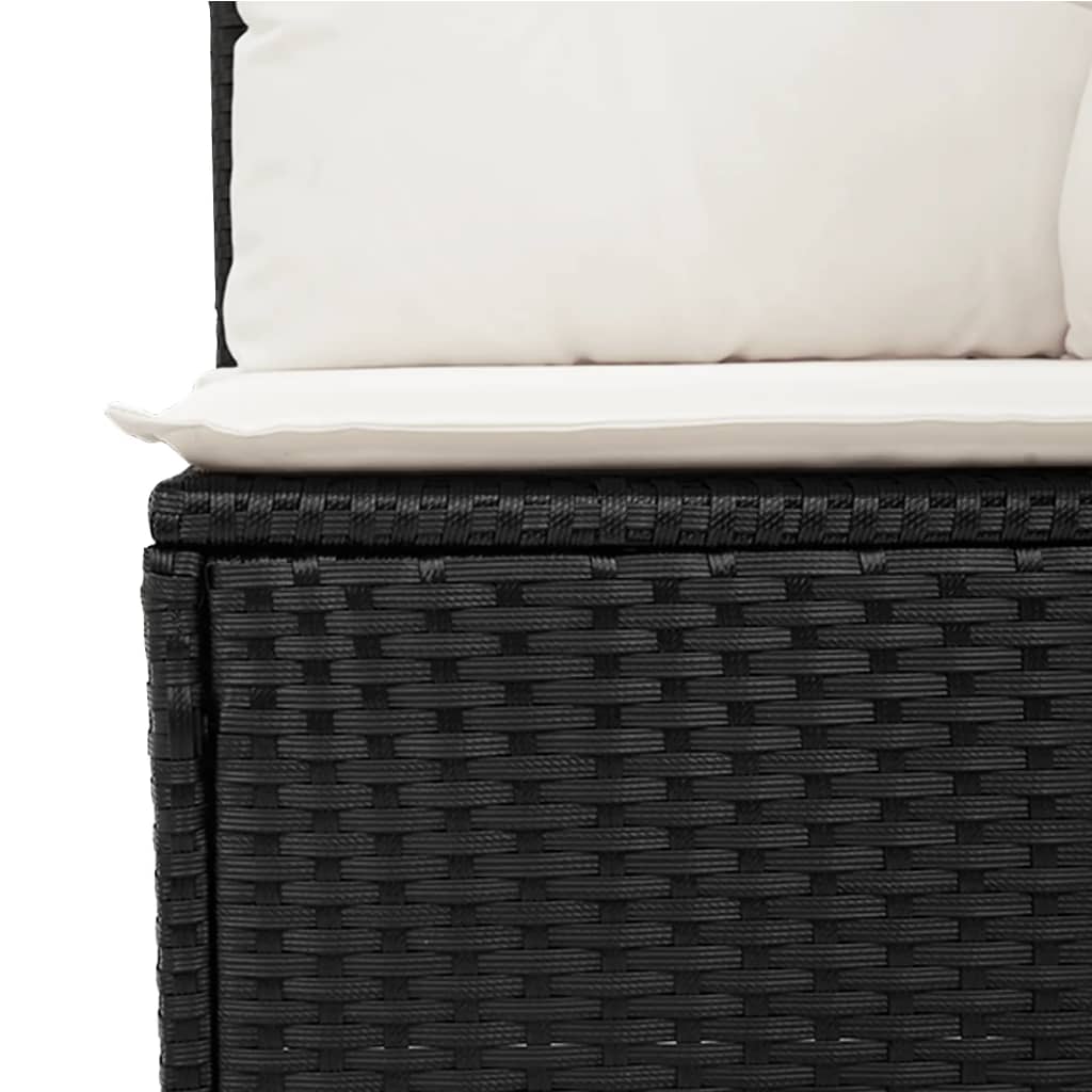 14-dijelni set vrtnih sofa s jastucima poliratan crni