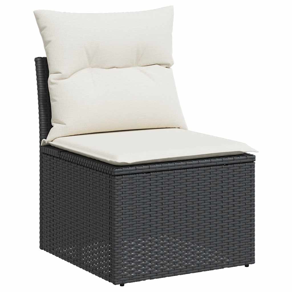 13-dijelni set vrtnih sofa s jastucima poliratan crni