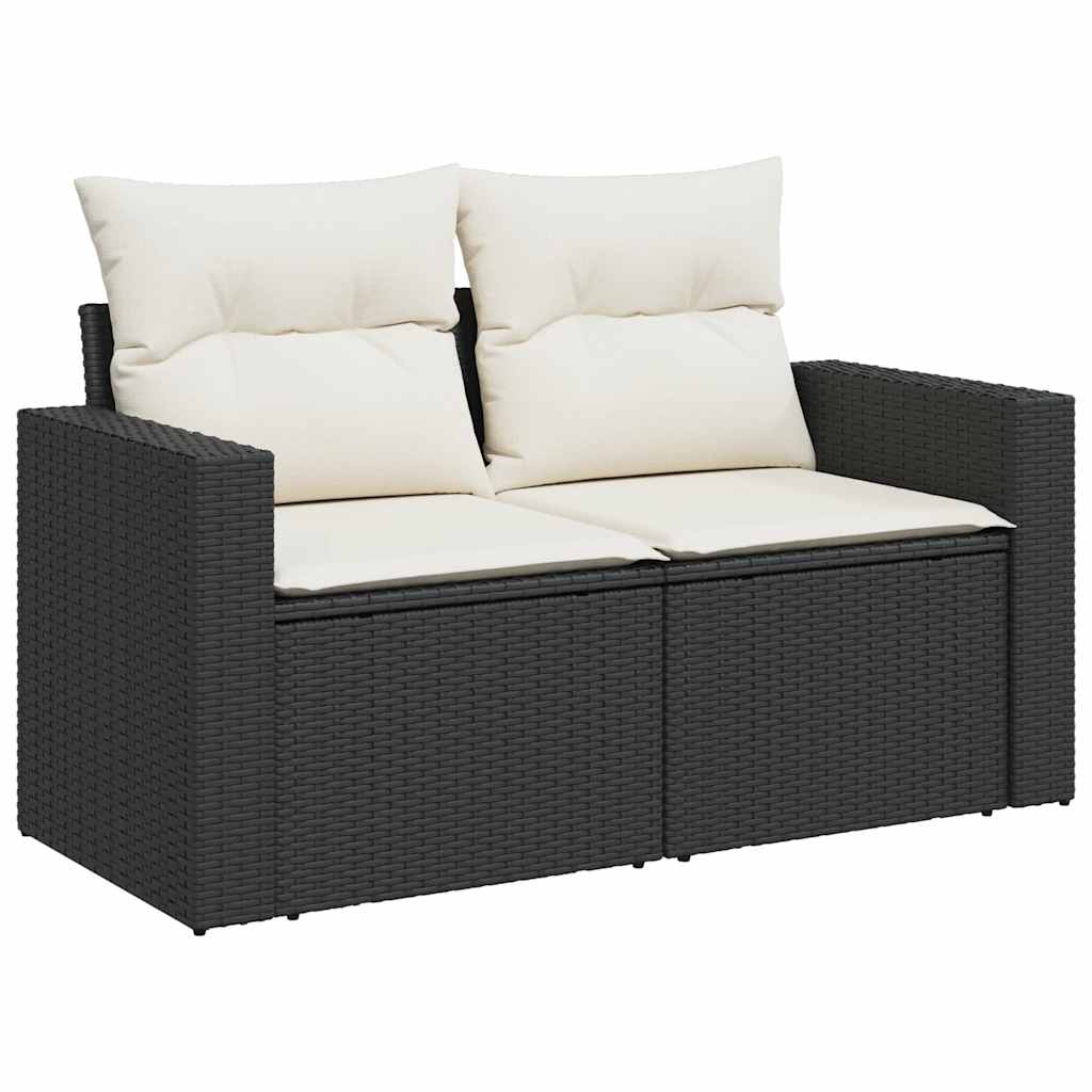 13-dijelni set vrtnih sofa s jastucima poliratan crni