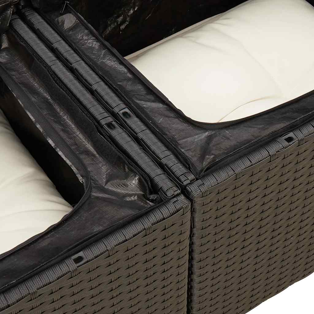 13-dijelni set vrtnih sofa s jastucima poliratan crni