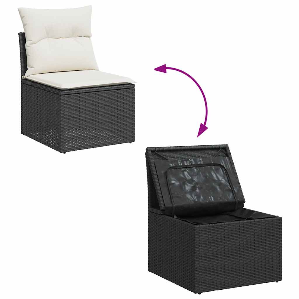 13-dijelni set vrtnih sofa s jastucima poliratan crni