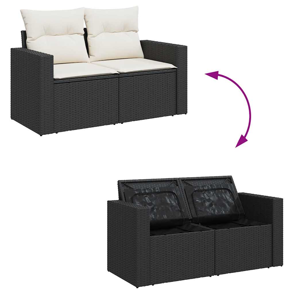 13-dijelni set vrtnih sofa s jastucima poliratan crni