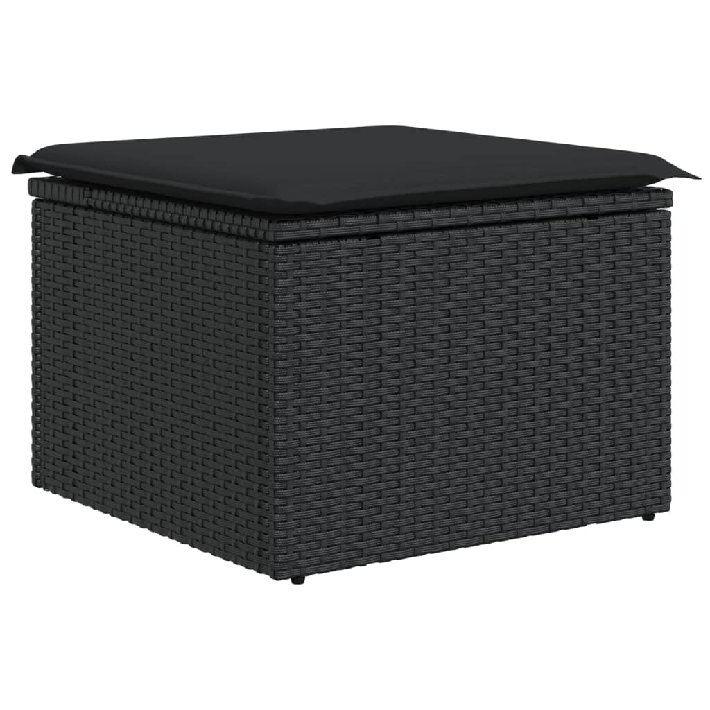 12-dijelni set vrtnih sofa od poliratana s jastucima crni