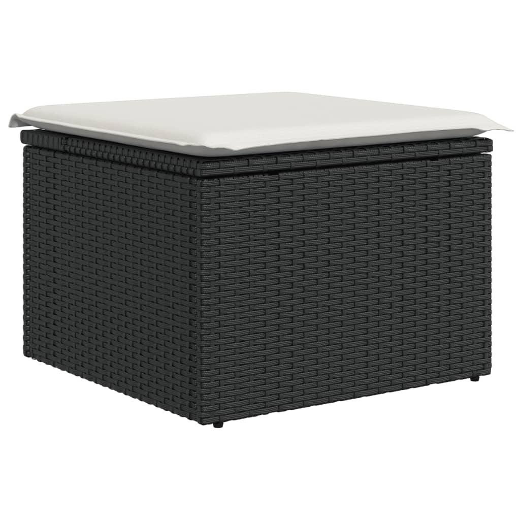12-dijelni set vrtnih sofa od poliratana s jastucima crni