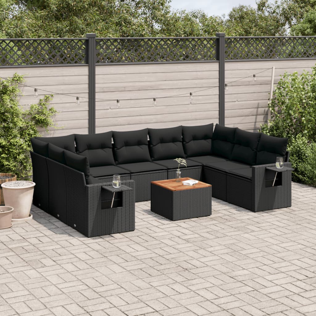 10-dijelni set vrtnih sofa s jastucima od poliratana