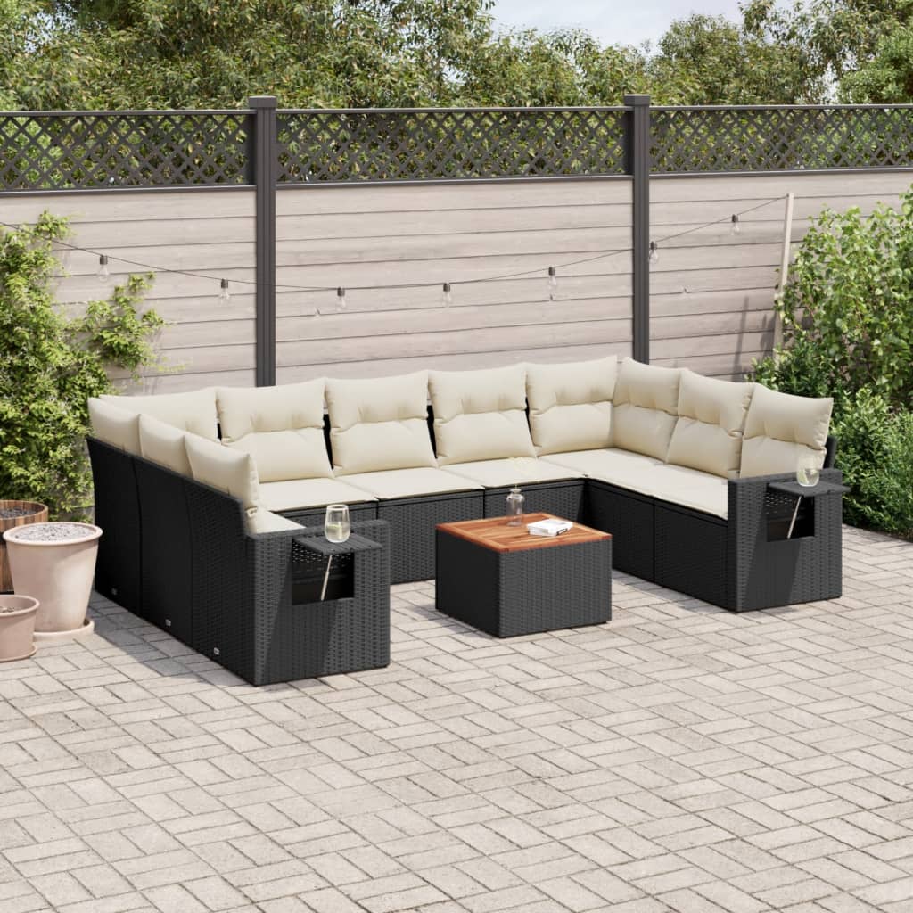 10-dijelni set vrtnih sofa s jastucima od poliratana