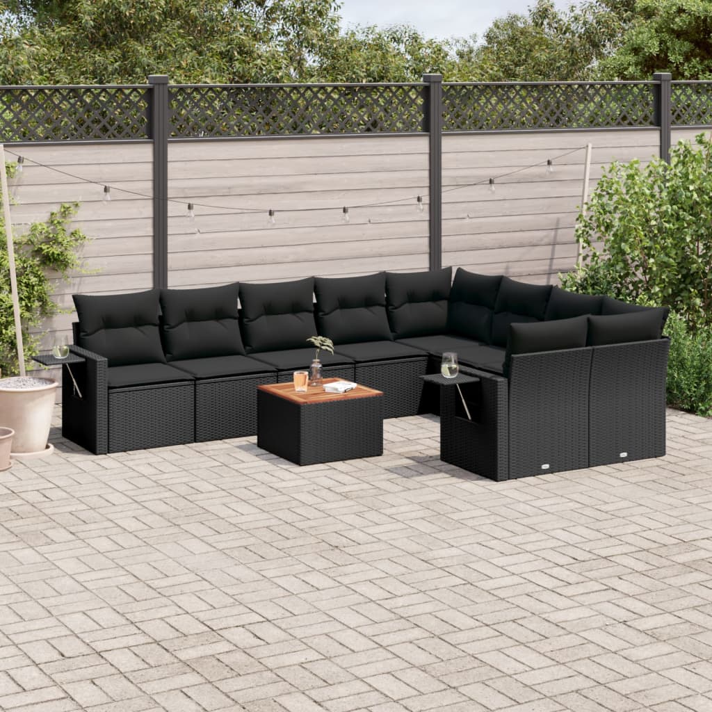 10-dijelni set vrtnih sofa s jastucima od poliratana