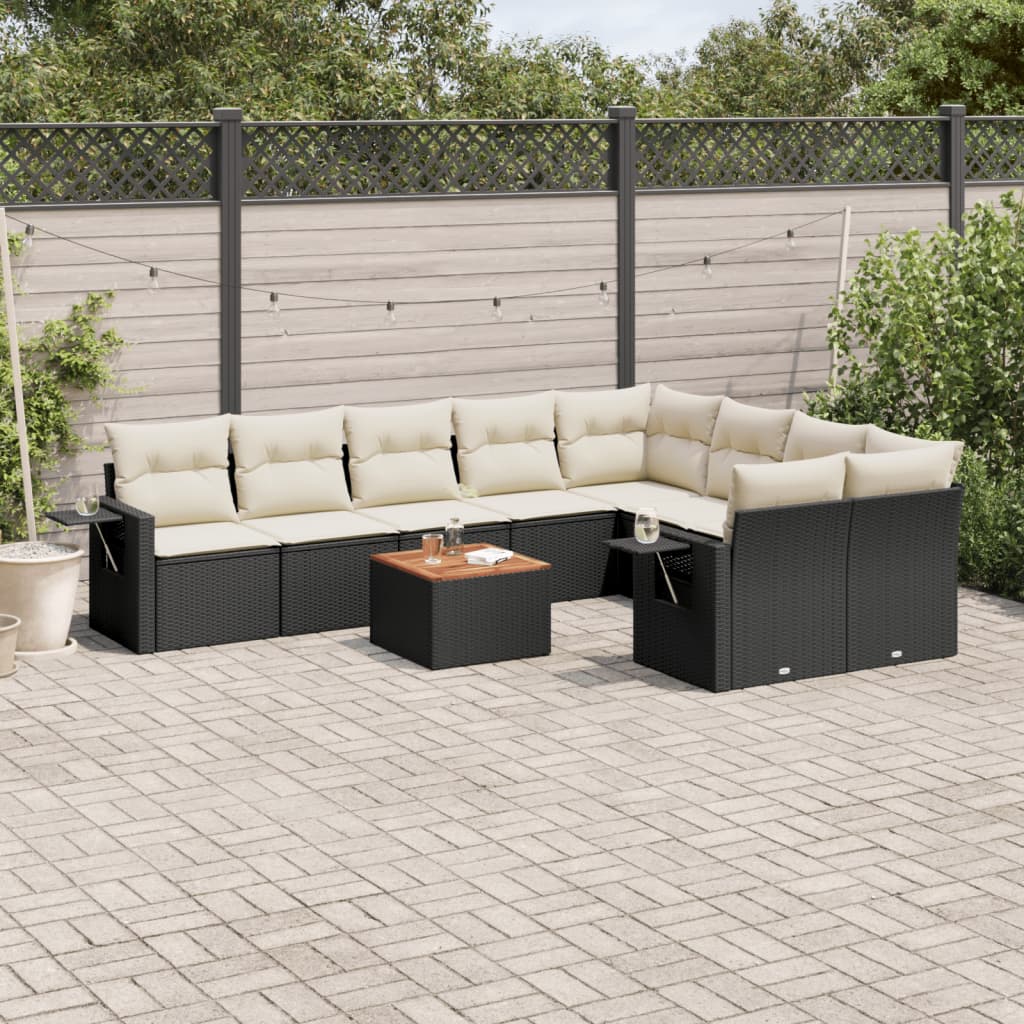 10-dijelni set vrtnih sofa s jastucima od poliratana