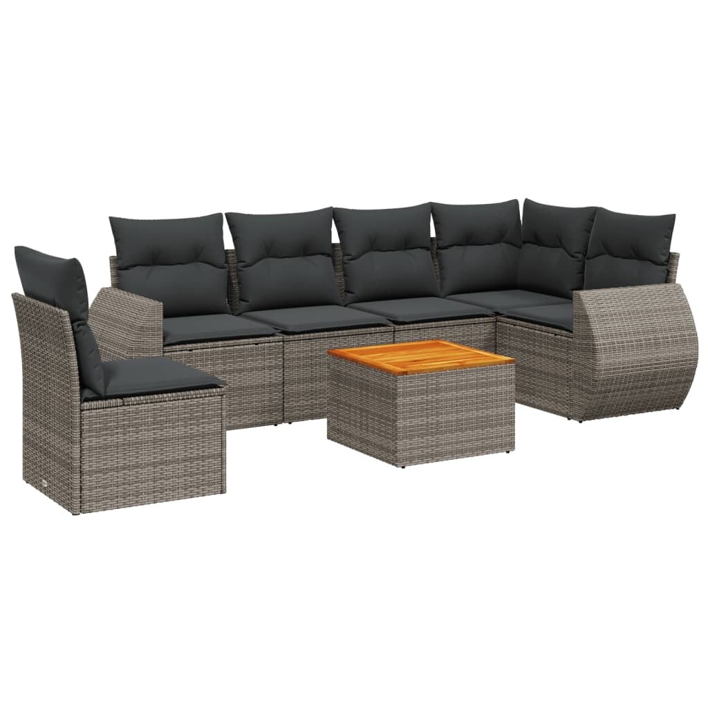 7-dijelni set vrtnih sofa sivi od poliratana