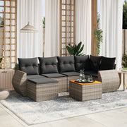 7-dijelni set vrtnih sofa sivi od poliratana