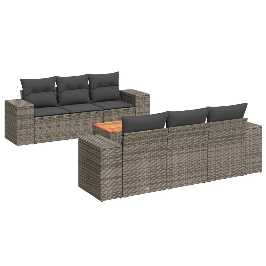 7-dijelni set vrtnih sofa sivi od poliratana