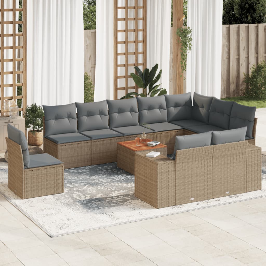 11-dijelni set vrtnih sofa od poliratana s jastucima