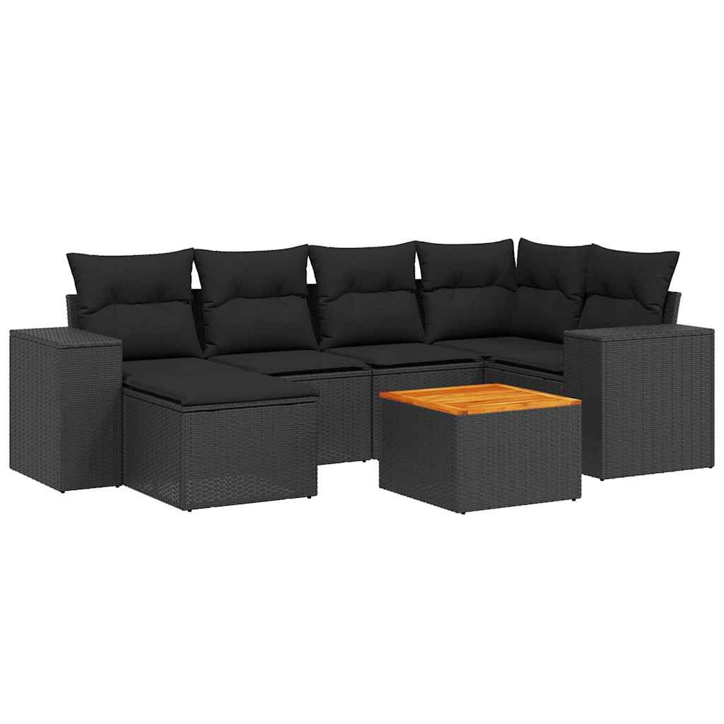 7-dijelni set vrtnih sofa od poliratana s jastucima bež